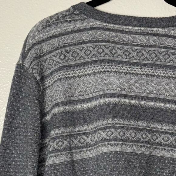 Banana Republic Sweater Men's Large Fair Isle Pullover Wool Cashmere Gray, White - Picture 11 of 16